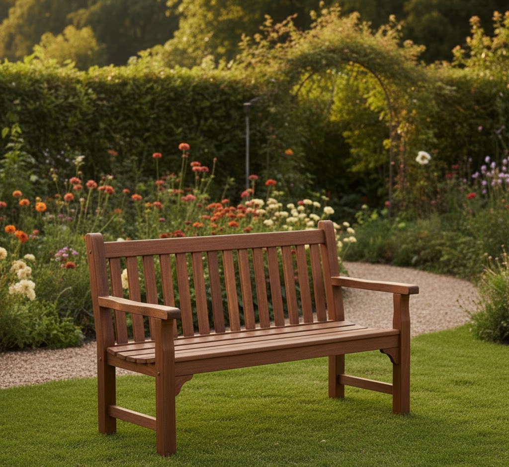 Restored garden bench
